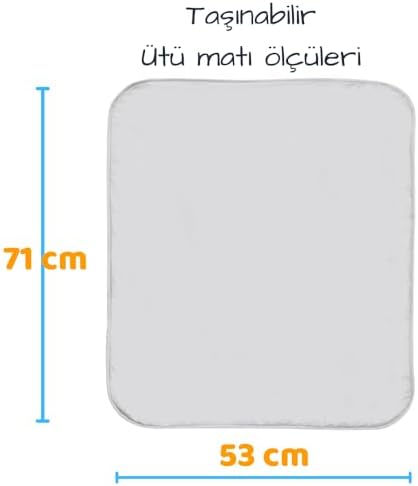 Alternative view of Ütüleme Matı Masası Kılıfı Örtüsü Bezi, Keçeli, Süngerli Kaymaz Taban Taşınabilir Yıkanabilir Seyahat Tatil ve Günlük Kullanıma Uygun 5 Katmanlı Ütüleme Bezi 53x71CM Gri