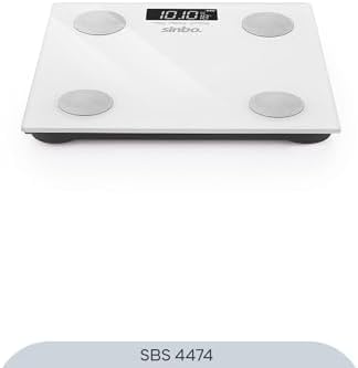 SBS-4474 Akıllı Bluetooth Tartı, 180 kg Kapasiteli, 50 g Hassasiyetli, Yağ Su Kas Kemik ve BMI Ölçerli Dijital Vücut Analiz Baskülü, 26x26 cm