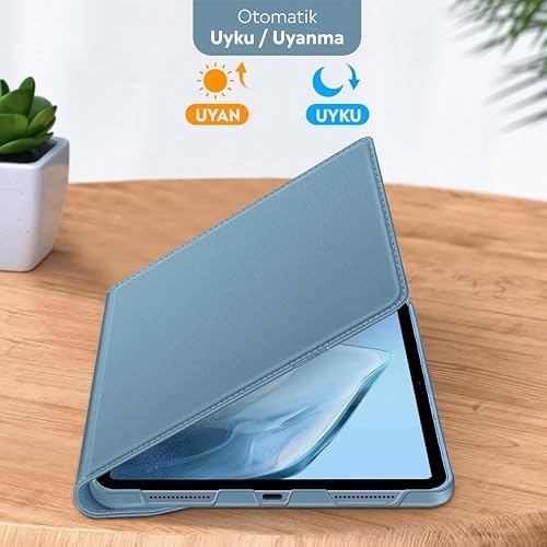 Alternative view of APPLE 11 inç iPad (A16) / iPad Air 10.9 inç/iPad 10.Nesil 10.9 Wi-Fi Yatay ve Dikey Standlı 360 Derece Döner Tablet Kılıfı Mavi