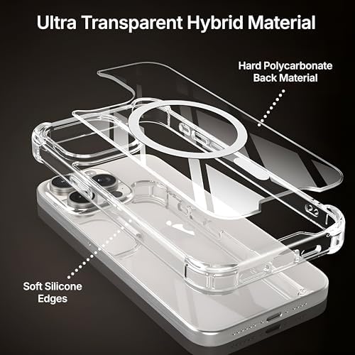 Alternative view of 17 Pro Max için MagShield Serisi MagSafe ile Uyumlu Köşe Korumalı Şeffaf Hybrid Kılıf Ultra Güçlü Manyetik Çember ve Kristal Berraklığında Materyal Premium Kalite Kılıf (17 Pro Max)