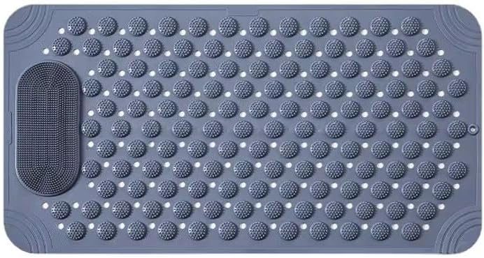 Duş Matı, Küvet Paspası, Güçlü Vantuzlu, Su Tahliyeli, Masaj, Fırçalı Kaymaz Tabanlı Banyo Paspası Duş Kaydırmazı Vantuzlu 36 X 69,5 cm (GRİ)