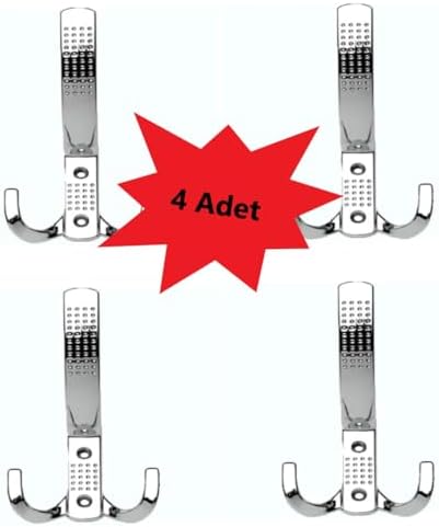 Alternative view of Askı Vestiyer Duvar Dolap Elbise Askısı Lüx Noktalı Krom Metal Mobilya Askısı 4 Adet