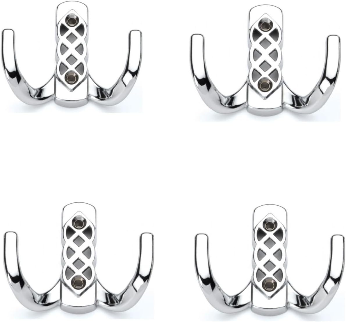 Askı Vestiyer Duvar Dolap Elbise Askısı Krom Kristal Örgülü Metal Mobilya Askısı 4 Adet