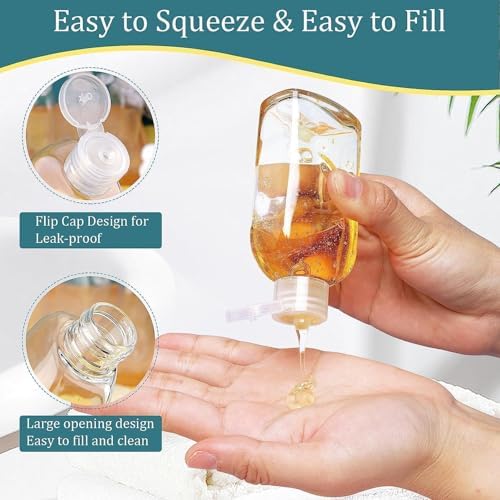 sıkma şişesi, 4 adet 100 ML sızdırmaz seyahat seti, şampuan ve saç kremi için taşınabilir boş kaplar, etiketli tasarımı ile kişisel bakım ürünleri için şeffaf çantalı aksesuarlar