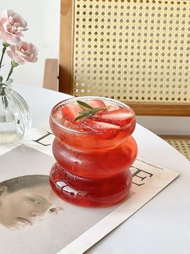 Alternative view of Asimetrik Dalgalı Cam Bardak 2’li Set 530 ml Geniş Hacimli Borosilikat Kahve ve Sunum Bardağı, Estetik Tasarım, Pinterest Stili Dekoratif Bardak
