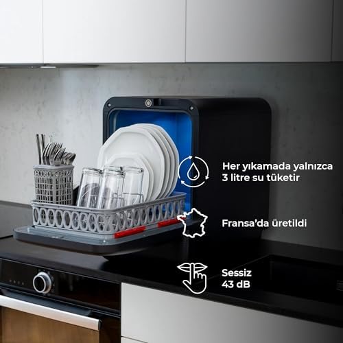 Alternative view of Bob Taşınabilir, 3L Su Kapasiteli Mini Bulaşık Makinesi | Karavan, Tekne, Ofis ve Küçük Mutfaklar İçin Bulaşık Makinesi, SARI KAPAK