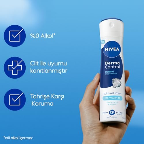 Alternative view of Kadın Sprey Deodorant Derma Control Defend 150 ml, Tahrişe Karşı Koruma,72 Saat Anti Perspirant Koruma,Alkolsüz,Çiçeksi Koku,Hyaluronik Asit, Pro Vitamin B5