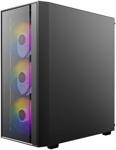 Alternative view of Antec AX65 ARGB, 4 x 120mm ARGB Fan Dahil, Yüksek Hava Akışlı Mesh Ön Panel, Temperli Cam Yan Panel, Orta Kule ATX Oyuncu Bilgisayar Kasası - Siyah