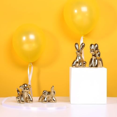 Alternative view of Balon dekoru, Altın Köpek Heykeli, Modern Tarz Balon Köpek Figürü, El Yapımı Seramik Hayvan Heykeli, Oturma Odası Ofis Masaüstü Dolap Dekorasyonu İçin