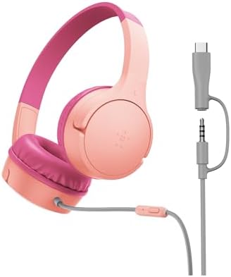 Alternative view of SoundForm Mini Kids Kablolu Kulaklık (Pembe) – USB-C + 3,5 mm Adaptör, Dahili Mikrofon, 85 dB Ses Sınırı, Eğlenceli Çıkartmalar,, iPad, Galaxy Uyumlu