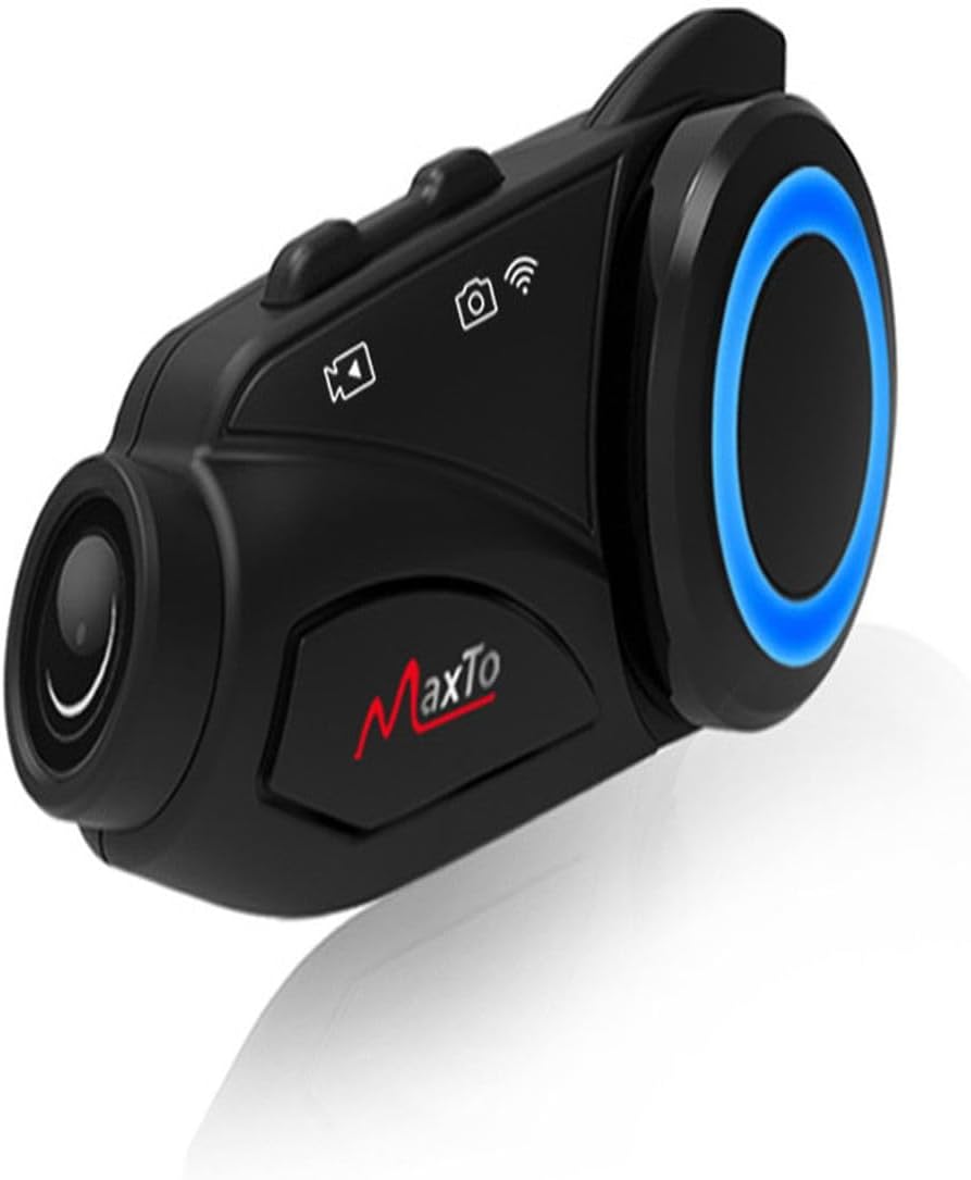 Yeni Sürüm Maxto M3 intercom 360 Derece Dönen Kask Klipsli Kameralı Motosiklet Kask İntercomu
