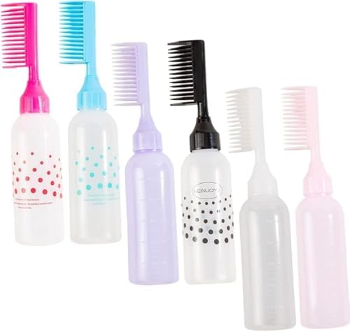 170 ml Hazneli Saç Boyama Tarağı – Doldurulabilir Plastik Aplikatör Şişesi, Kuaförler İçin Pratik Boya Uygulama Tarağı, Saç Boyası Şişesi-Pratik Saç Boyama Aparatı-Asorti Renk (Yan Tarak)