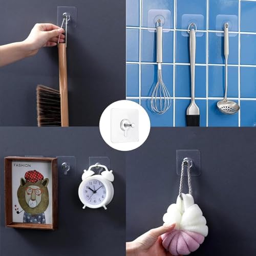 Yapışkanlı Duvar Askıları, 20'li Paket Çivisiz Duvara Asma Askısı, Fotoğraf Çerçevesi ve Dekorasyonlar İçin, Su Geçirmez ve Yağa Dayanıklı, Banyo, Mutfak, Anahtarlık ve Ev Kullanımı İçin