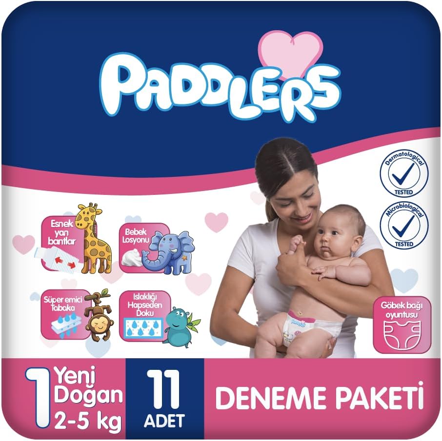 Yenidoğan Bebek Bezi 1 Numara (2-5 Kg) 11 Adet – Deneme Paketi, Yumuşak ve Sızdırmaz