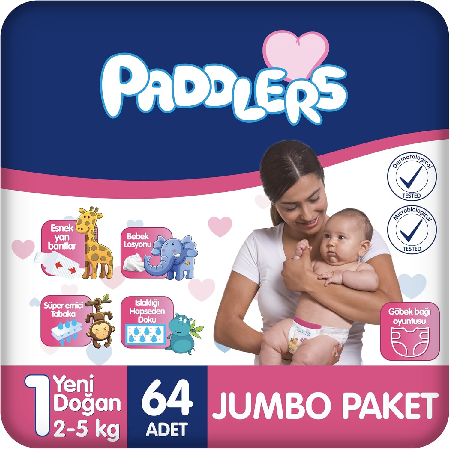 Yenidoğan Bebek Bezi 1 Numara (2-5 Kg) 64 Adet – Paket