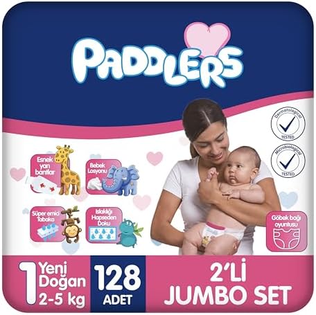 Yenidoğan Bebek Bezi 1 Numara (2-5 Kg) 128 Adet – 2’li Set