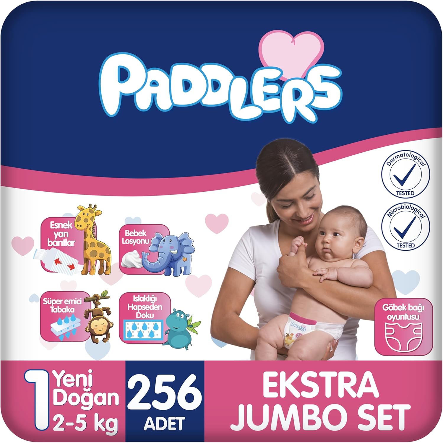 Yenidoğan Bebek Bezi 1 Numara (2-5 Kg) 256 Adet – Ekstra Set
