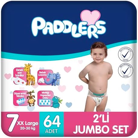 Bebek Bezi 7 Numara XX-Large (20-30 Kg) 64 Adet – 2’li Set
