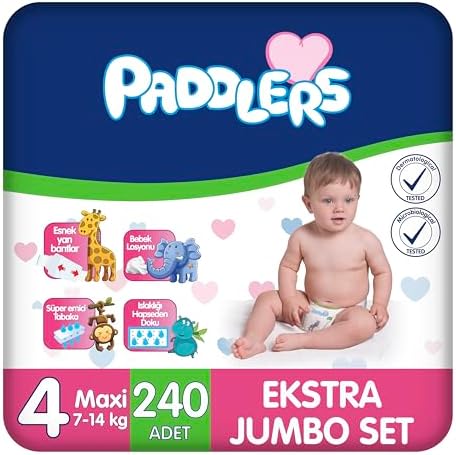 Bebek Bezi 4 Numara Maxi (7-14 Kg) 240 Adet – Ekstra Set