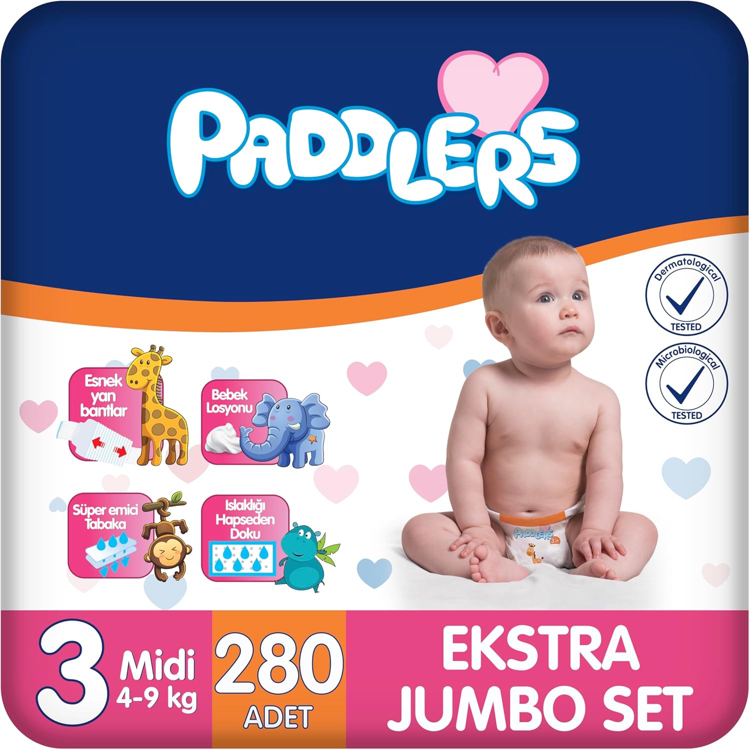 Alternative view of Bebek Bezi 3 Numara Midi (4-9 Kg) 280 Adet – Ekstra Set