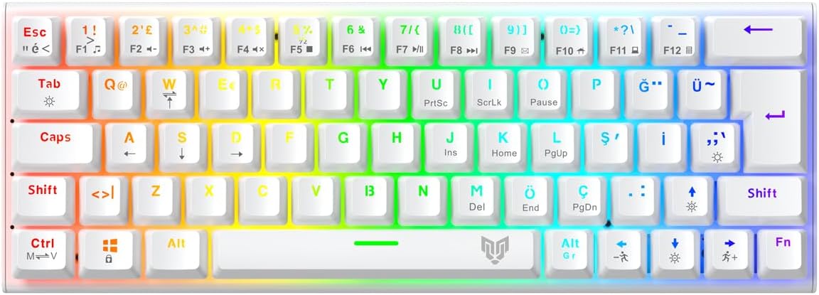 Runner Rgb Mekanik Gaming Oyuncu Klavyesi Red Switch Q Beyaz