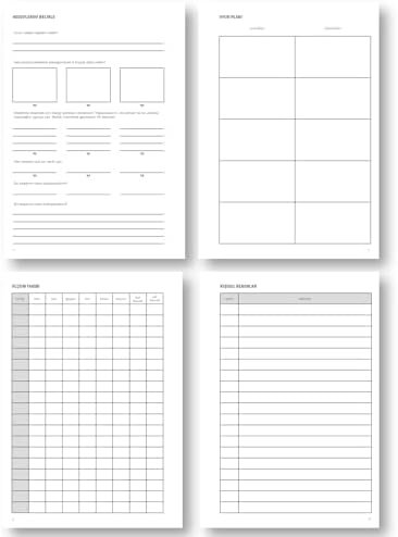 Alternative view of 4 Aylık Hedef ve Egzersiz Planlayıcı Defter, A5 Spiralli, 132 Sayfa, Deri Kapak | Fit Journal (Turuncu)