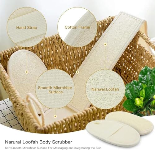 Peeling Sırt Fırçası, 2'li Paket Lifli Sırt Fırçası, Erkek ve Kadınlar İçin Banyo Lif Fırçası, Hijyenik Peeling Lif Bezi, Derin Temizlik ve Rahatlama Sağlayan Sırt Lif Fırçası