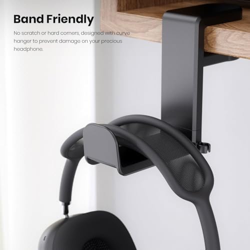 Masa altı kulaklık standı tutucu, PC Gaming Headset Askılık ve Tutucu Montaj, 360 Derece Ayarlanabilir Döner Kollu Kulaklık Standı, Oyun Kulaklıkları için Evrensel Stand, Siyah
