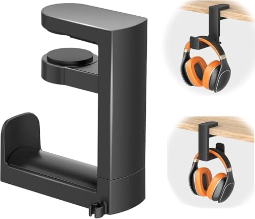 Alternative view of Masa altı kulaklık standı tutucu, PC Gaming Headset Askılık ve Tutucu Montaj, 360 Derece Ayarlanabilir Döner Kollu Kulaklık Standı, Oyun Kulaklıkları için Evrensel Stand, Siyah