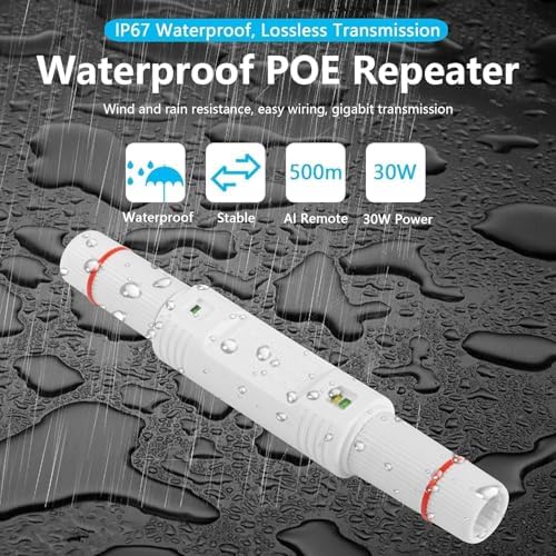 Alternative view of POE Genişletici, Standart 48V Tekrarlayıcı 10/100Mbps Dış Aydınlatma Koruması Ağ Güçlendirici, Su Geçirmez Esd Seri İzleme AP Güç Kaynağı Sinyali IP Kamera için Tak ve Çalıştır