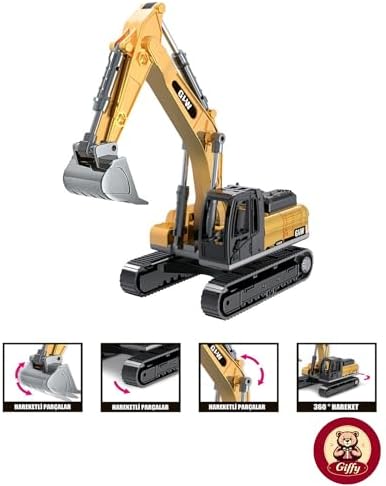 Alternative view of Giffy/Oyuncak Kutulu Metal Başlıklı İş Makinaları Seti Kepçe Bulldozer Forklift 4 Ü 1 Arada Set Sürtmeli 1:70 Ölçek Full Metal Başlık RC İş Makinası Setleri