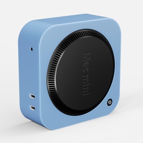 Mac mini M4 / M4 Pro Uyumlu Silikon Koruyucu Kılıf | Yumuşak TPU, Isı Dağıtım Açıklıklı, Çizik ve Darbe Önleyici Gövde Mavi