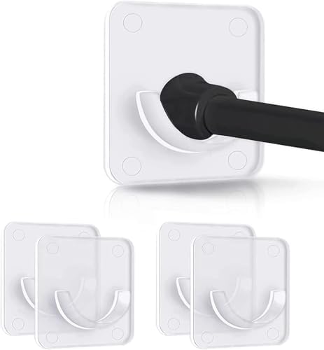 Alternative view of Banyo duş başlığı tutucusu, Premium Kalite 4 Adet Yapışkanlı Askı, Kolay Kurulum Duş Perde Braketi, Yeniden Kullanılabilir Yapışkan Tabanlı, Tüm Duş Perdeleri ile Uyumlu