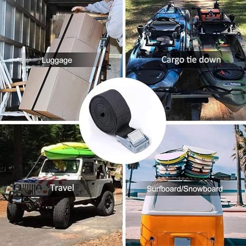 Bağlama Kayışları, 4 Adet 2 Metre Ağır Hizmet Bağlama Kayışı, Ayarlanabilir Ratchet Sistemli Bağlama Kayışları, Kano, Motosiklet, Römork ve Roof Rack için Kancalı Sabitleme Kayışları