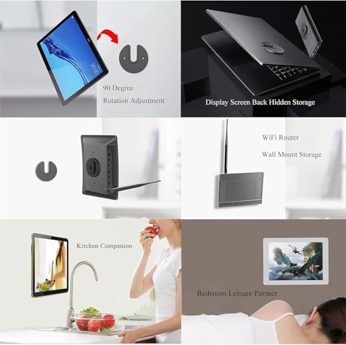 Alternative view of Tablet duvar askısı, Ayarlanabilir 90 Derece Cihaz Duvar Montajı, Çoğu Tablet Bilgisayar/E-okuyucu/Router İçin Evrensel Döner Tablet Standı (Beyaz)