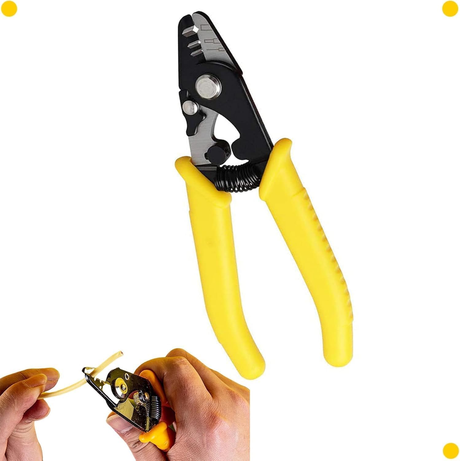 Tel sıyırıcılar, fiber optik sıyırıcı 3 delikli, 15 cm sap uzunluğunda hassas tel sıyırıcı, tesisatçılar ve elektrikçiler için güvenli fiber optik kablo sıyırma aleti