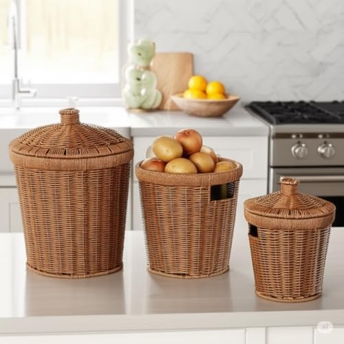 Alternative view of Wicker Akasya Serisi 3'lü Patates/Soğan Sepeti Seti