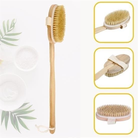 Alternative view of Doğal At Kılı Selülit Karşıtı Sapı Çıkabilen Ahşap Banyo Fırçası