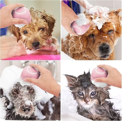 Evcil Hayvan Banyo Fırçası, Köpek Banyo Fırçası, Banyo İçin Köpek Masaj Fırçası, Yumuşak Silikon Köpek Şampuan Fırçası, Kısa ve Uzun Tüylü Köpekler İçin Evcil Hayvan Şampuanı Dağıtıcı Fırça