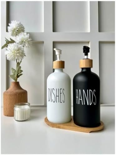Alternative view of 2'Lİ BLACK-WHİTE SİYAH BEYAZ SIVI SABUNLUK 500-ML ALT TEPSİLİ