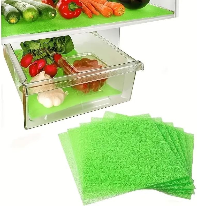 Buzdolabı Küf Önleyici Mat 3'lü Set – Sebzelik ve Raf İçin Gözenekli Hava Alan Yapı – Meyve Sebze Koruyucu, Koku Giderici, Yıkanabilir ve Kesilebilir