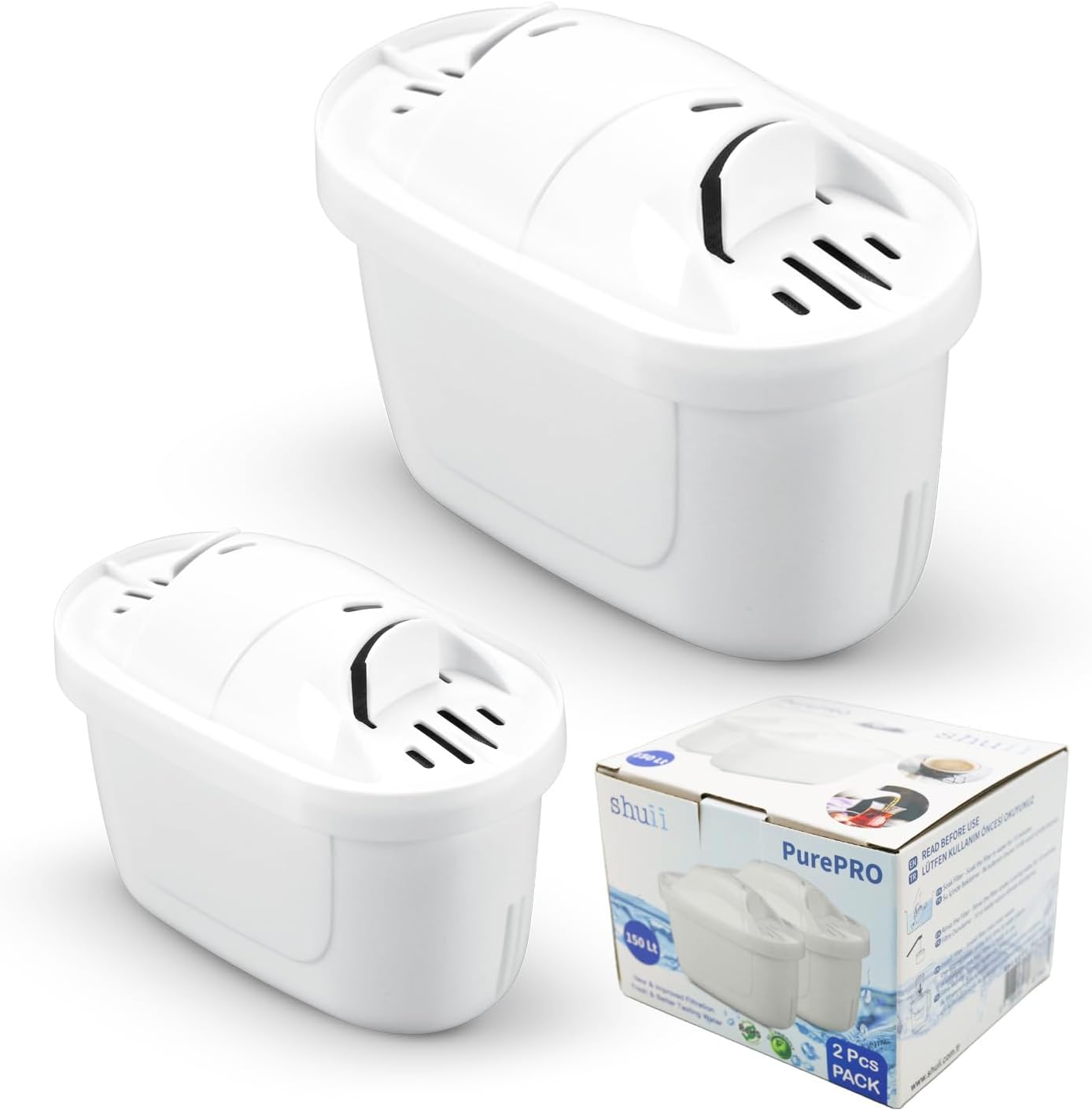 Purepro Su Arıtma Sürahisi Filtresi (2 Adet Filtre) Jugg Ve Brita Maxtra+ Pro İle Uyumlu