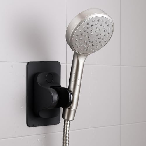 Yapışkanlı Lüks Duş Askısı – Siyah Renk | Vidalama Gerektirmez | Suya Dayanıklı | Pratik Montaj | Tüm Banyo Duvarlarıyla Uyumlu