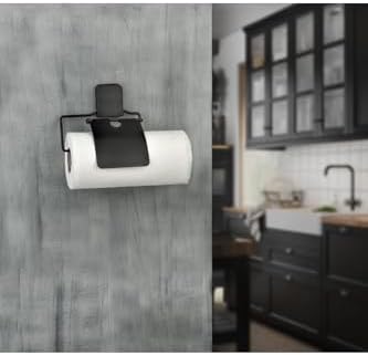 Alternative view of Yapışkanlı Kağıt Rulo Havluluk Peçetelik Havlu Kağıtlık Mat Siyah Banyo Mutfak Düzenleyici