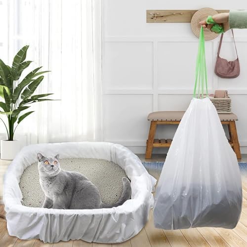 Alternative view of Kedi kum kabı astarı, 94x45.7cm jumbo boy büzgülü ve elekli tasarımı ile pratik temizlik sağlar, 7 adet dayanıklı delikli yedek torba, evcil hayvan sahipleri için hijyenik çözüm sunar