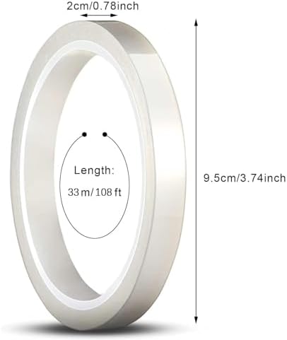Isıtma şeridi, 2 PCS 20mm x 33m PET yüksek ısıya dayanıklı bant, süblimasyon baskı için şeffaf yapışkanlı rulo, 3d yazıcı ve elektronik devre koruyucu, iz bırakmayan güçlü yalıtım bandı