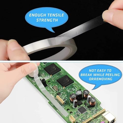 Alternative view of Isıtma şeridi, 2 PCS 20mm x 33m PET yüksek ısıya dayanıklı bant, süblimasyon baskı için şeffaf yapışkanlı rulo, 3d yazıcı ve elektronik devre koruyucu, iz bırakmayan güçlü yalıtım bandı