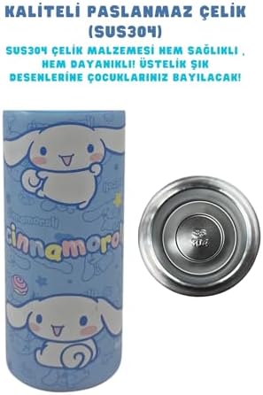 600ml Temalı Lisanslı Pipetli Kilitlenebilir Kapak Paslanmaz Çelik Termos Matara