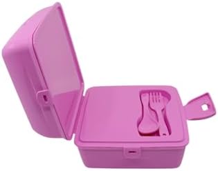 Alternative view of Temalı Lisanslı 4 Bölmeli Plastik Çocuk Beslenme Kutusu - Yemek Saklama Kabı Kaşık ve Çatallı (Pembe)