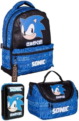 Alternative view of Sonic Temalı Lisanslı Premium 3'lü Okul Seti Sırt Çantası-Beslenme Çantası-Kalemlik